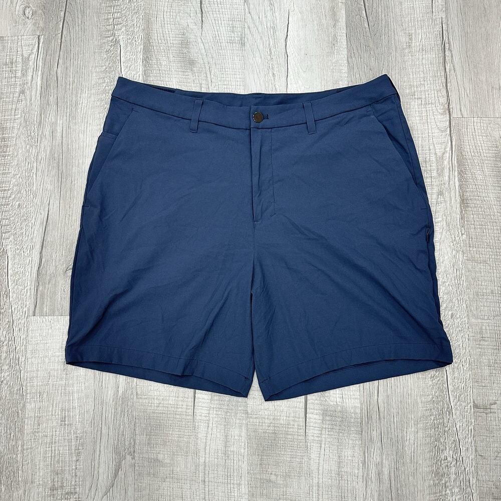 Lululemon ABC Classic Fit Shorts Men's 38 Blue 7" Warpstreme Athleisure Golf